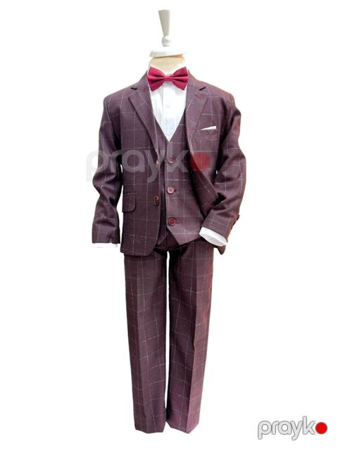 Oğlanlar üçün şalvarlı dəst Zenmoni SSPPUM_1012, tünd qırmızı, polyester/pambıq, ölçü 8 yaş — Bakı