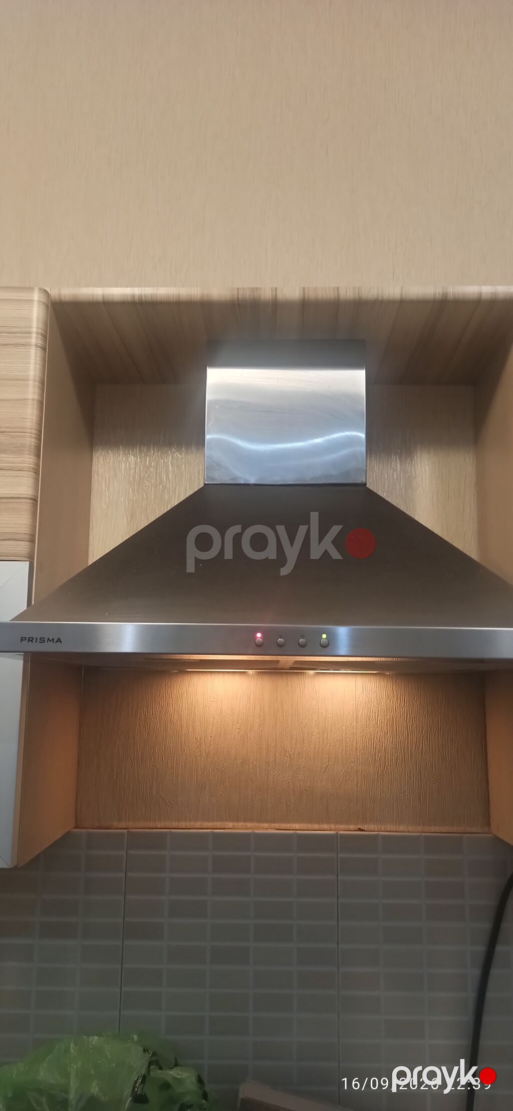 Prısma divar tipli mətbəx aspiratoru - Korpus: paslanmayan polad və — Mətbəx cixartma qapıları və aksesuarları, Bakı (4)