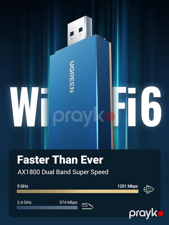 AX1800 Dual-Band Wi-Fi 6 Adapteri Ugreen CM499 (90340)" — Periferik cihazlar, Bakı (7)