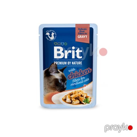 Nəm yem Brit Premium Delicate Fillets in Gravy axtalanmış pişiklər üçün, toyuq ilə, 85 q — Bakı
