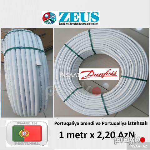Boru Pex al 16x2 Danfoss (ağ) — Bakı