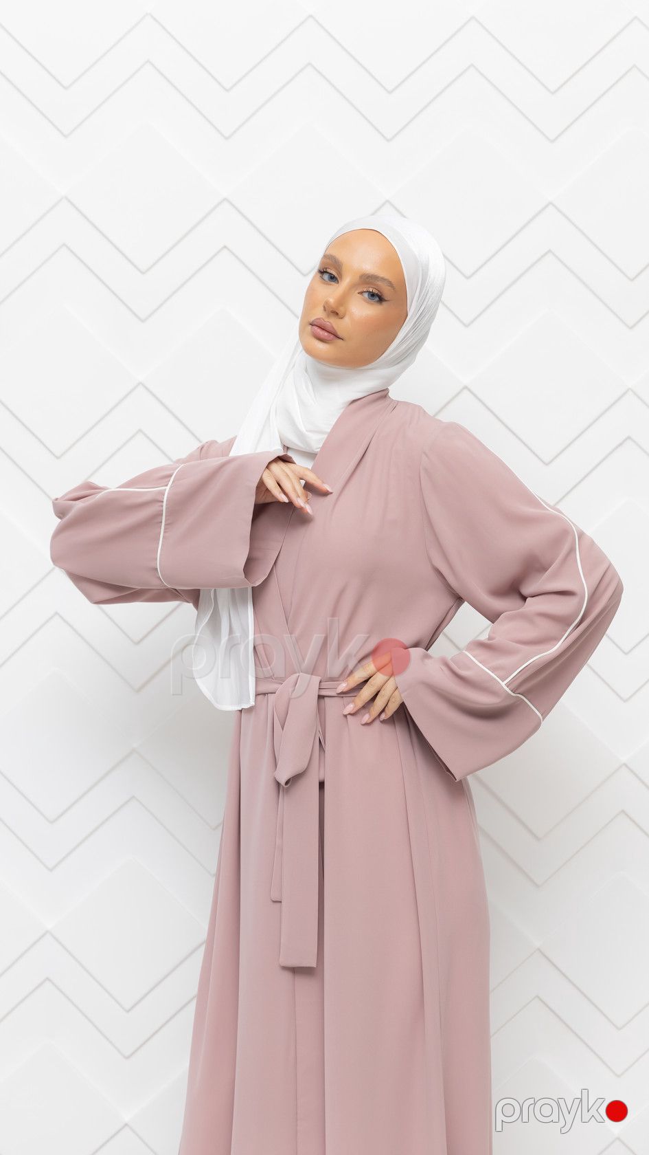 Paltar abaya A003, çəhrayı, ipək, ölçü XL — Mallar, Bakı (2)