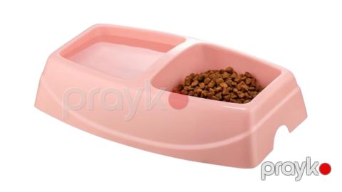 Pişiklər üçün yem qabı, plastik, çəhrayı, 30.5x19.5x7.5 sm — Bakı