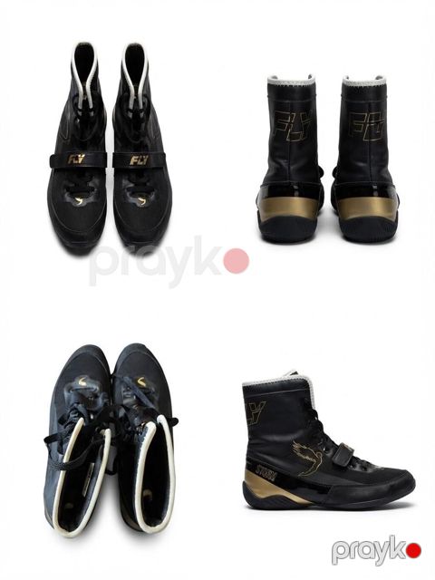 Boks ayaqqabıları – Fly “Storm” High-Top - Rəng: qara-qızılı, ağ — Bakı