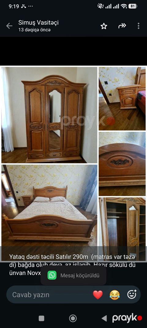 Yataq dəsti Satılır 290m (matras var təzə di) bağda olub deyə — Bakı