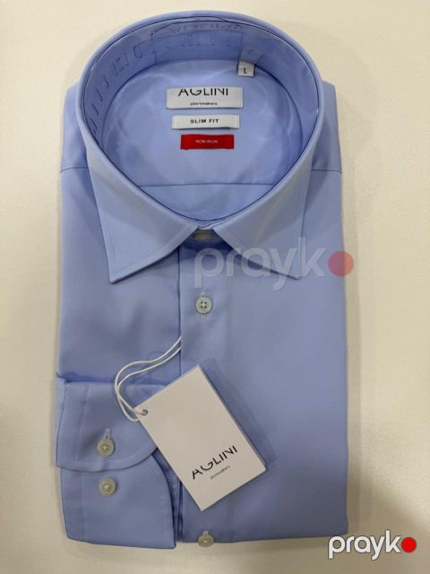 Kişilər üçün uzunqol köynək Aglini 3023, mavi, pambıq, ölçü 2XL — Bakı