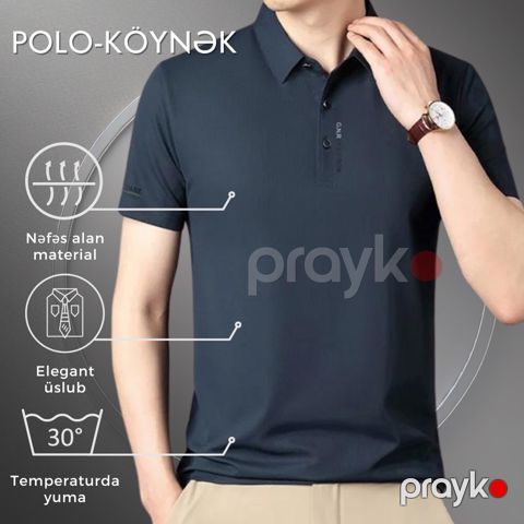 Kişilər üçün polo EB_1074, göy, parça, ölçü XL — Bakı