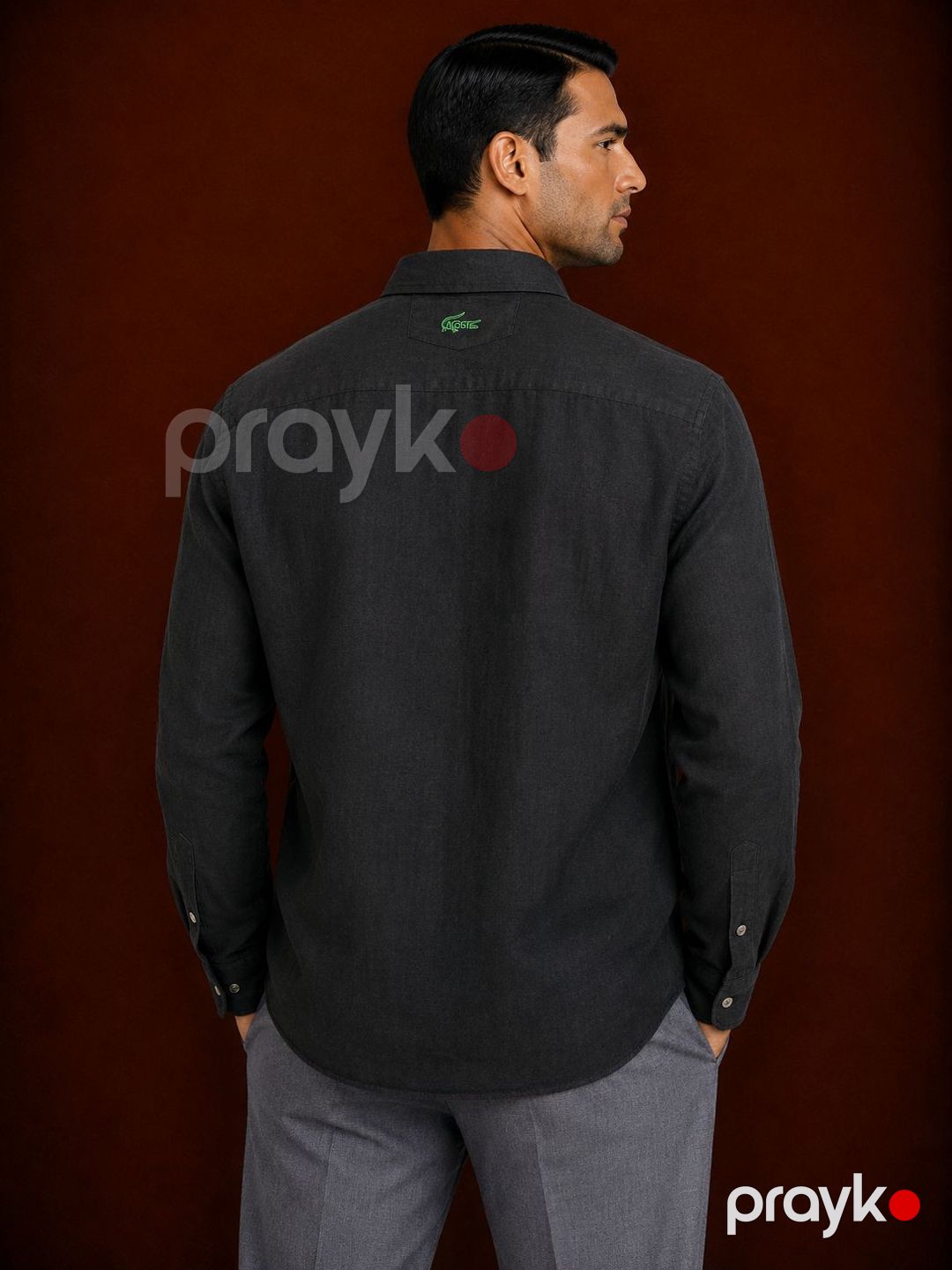 Kişilər üçün köynək Q0148, qara, kətan, ölçü 2XL — Mallar, Bakı (2)