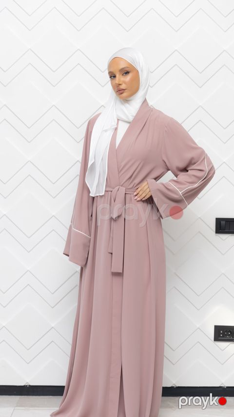 Paltar abaya A003, çəhrayı, ipək, ölçü XL — Bakı