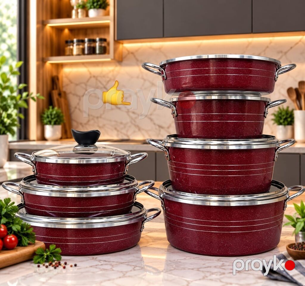 Qazan dəsti + tava dəsti (130 manat) - 9 parçalı qranit qab-qacaq — Təklifler, Digah (5)