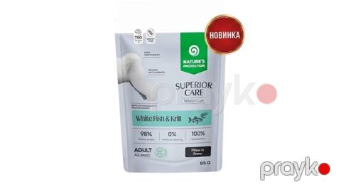 İtlər üçün nəm yem Natures Protection White Dogs Grain Free, 85 q — Bakı