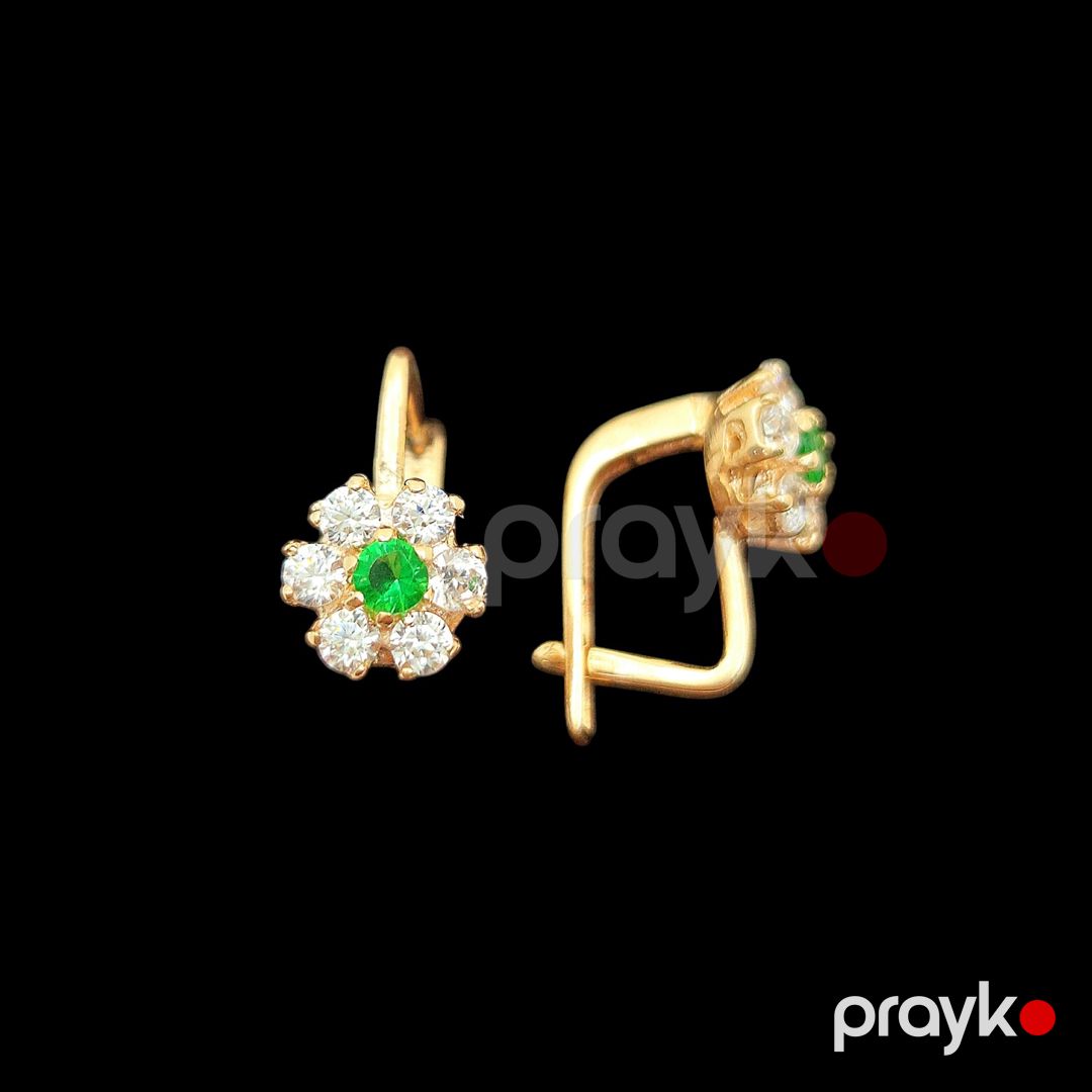 Sırğa uşaqlar üçün Trendgold_698, qızıl 585 əyar VJ252511 — Mallar, Bakı (2)