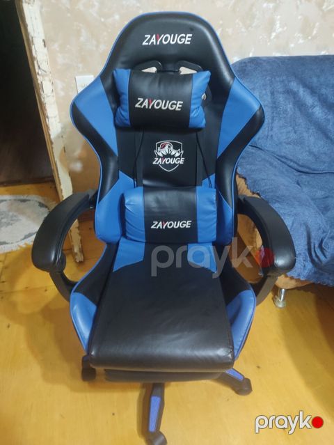 Zayouge brendinin mavi-qara rəngli gaming/ofis kreslosu. - Yüksək bel — Bakı
