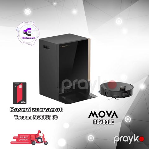 Tozsoran Mova Robot Vacuum Mobıus 60 Black-EUA RLV83LE — Bakı