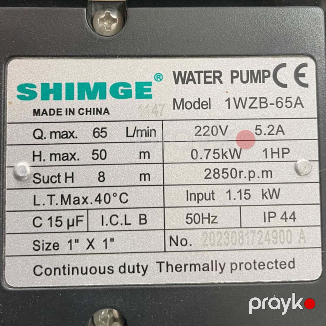 Səthi nasos Shimge WZB-65A — Mallar, Bakı (3)