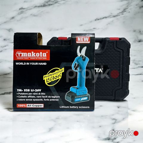 Akkumulyatorlu bağban qayçısı Tmakota TM-S28 LI-26V, polad bıçaqlı, maksimum 30 mm diametrli budaqlar üçün - Tmakota_qayci_tms28_LSTT — Bakı