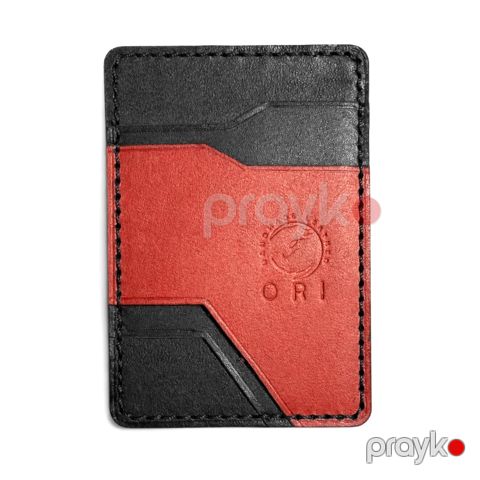 Kredit kart qabı, dəri, qırmızı/qara, 6.7x9.7 sm — Bakı