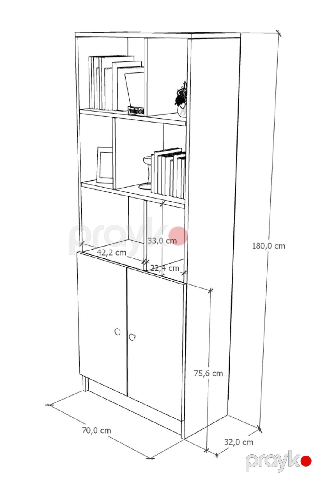Stellaj ev_13900594, Ldsp, 32x180x70 sm — Mallar, Bakı (3)