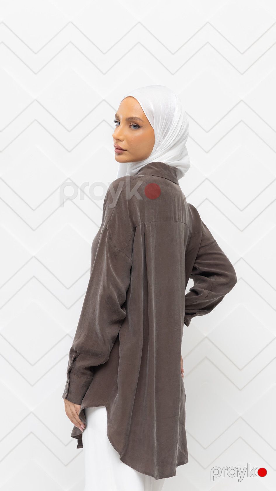 Qadınlar üçün uzunqol köynək, qəhvəyi, kupro, ölçü 46 — Mallar, Bakı (3)