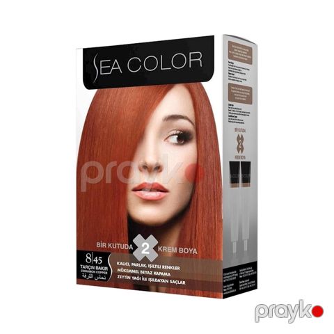 Krem-boya saçlar üçün Sea Color 8.45 Tarçın Bakır, Darçın Mis, 100 ml — Bakı