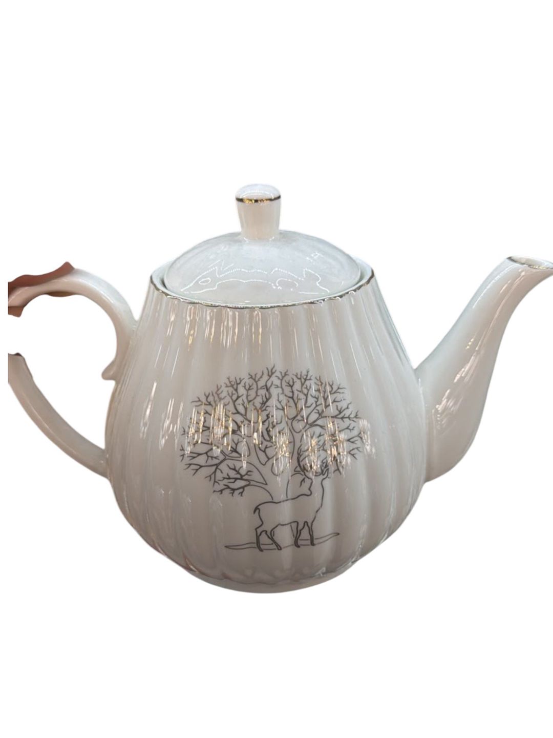 Dəmləmə çaydanı 12172, çini, ağ/boz, 900 ml — Mallar, Bakı
