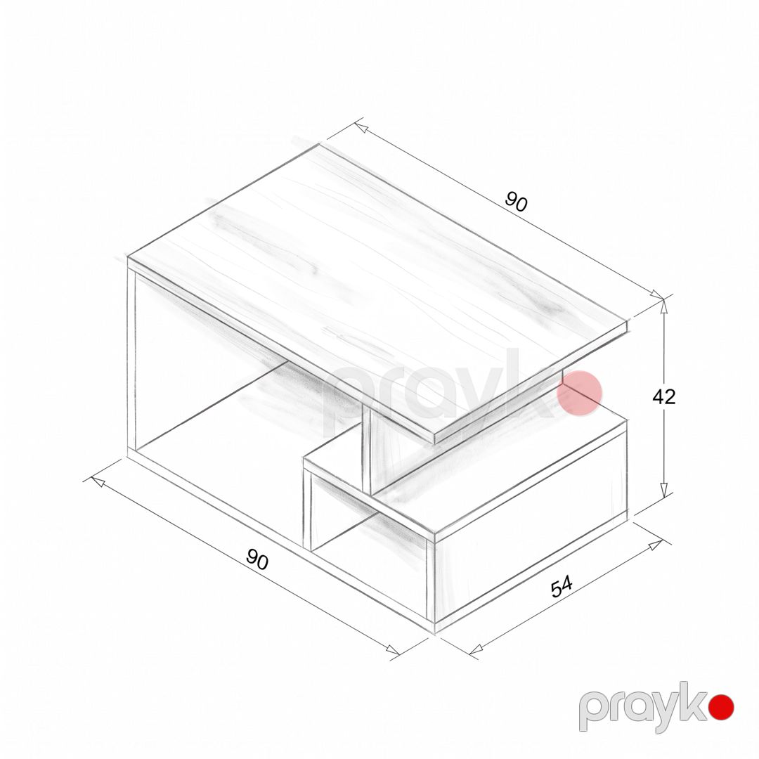 Jurnal masası, Ldsp, ağ, 90x54x42 sm — Jurnal masaları, Bakı (2)