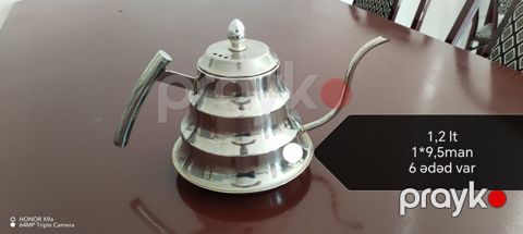 Çay dəsti, rəng - Gümüşü, Metal — Goranboy
