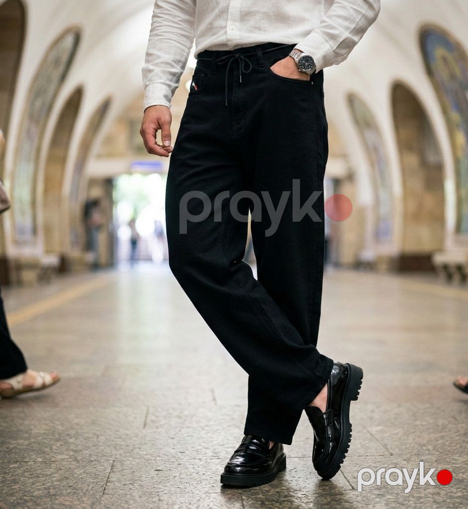 Kişilər üçün baggy cins SDJ010, qara, pambıq, ölçü 30 — Mallar, Bakı (2)