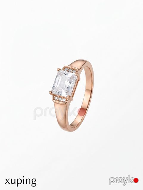 Qaşlı üzük Xuping Jewellery Qızılı Paslanmayan polad 18.5 ölçü — Bakı