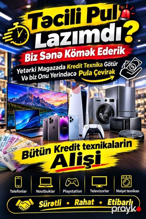 Xidmət: Kreditə götürülmüş texnikaların nağd pula çevrilməsi Təsvir — Bakı