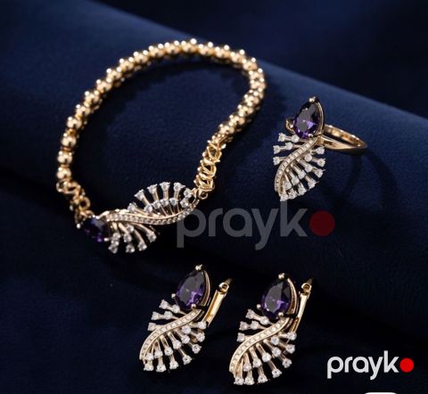 Bijuteriya dəsti qolbaq, sırğa və üzük 8586 — Bakı