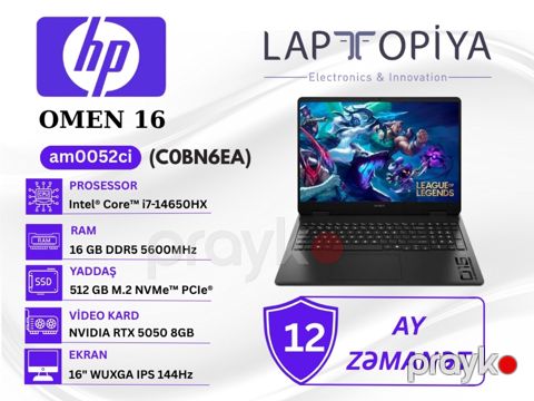 HP Omen 16-am0052ci Gaming Laptop C0BN6EA — Bakı