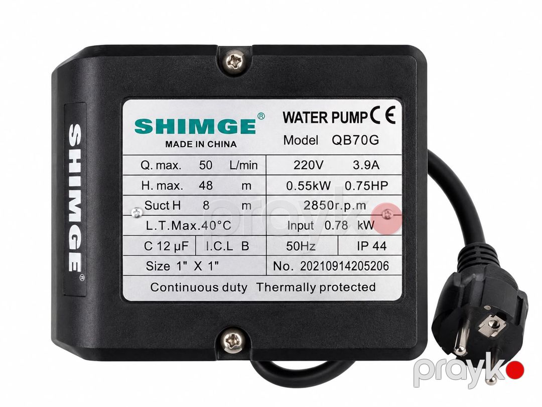 Səthi nasos Shimge QB70 1155, mərkəzdənqaçma, 550 Vt, 48 m, 50 litr/dəq — Mallar, Bakı (2)