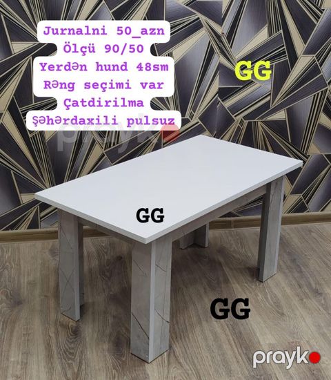 Düz masa, Açılmayan, Təkərsiz, Laminat, Zəmanətsiz, Pulsuz quraşdırılma — Bakı