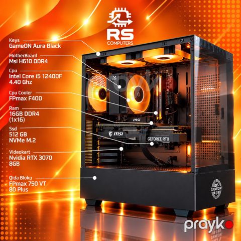 Gamıng PC Core i5-12400F, RTX 3070 8GB, SSD 512GB, RAM 16GB — Bakı