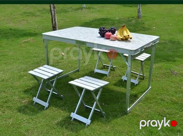 Yığılan masa və stullar OP-25421, dəmir, boz, 150x80x85 sm — Mallar, Bakı (3)
