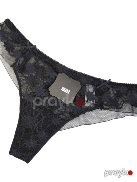 Qadınlar üçün strinqlər 0163, qara, güpür, ölçü XL — Bakı