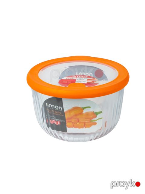 Qida saxlama konteyneri Limon SM-12008, plastik, şəffaf/narıncı, 1800 ml — Bakı