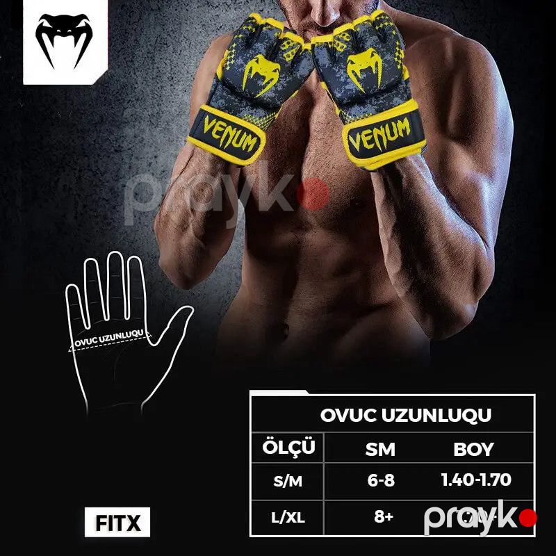 MMA Əlcəyi Venum, qara/sarı, ölçü M — Mallar, Bakı (2)