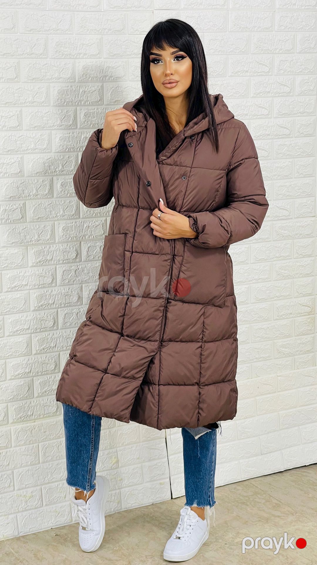Qadınlar üçün qış gödəkçəsi mir_73000, qəhvəyi, polyester, ölçü 40 — Mallar, Bakı (3)