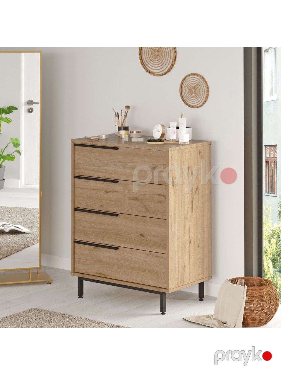 Komod 0008-1, laminat, qəhvəyi, 75x45x95 sm — Mallar, Bakı (2)