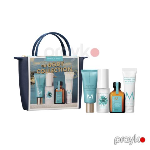 Bədən və saç üçün kosmetika dəsti Moroccanoil Body Collection Travel (əl üçün krem + bədən üçün mist + duş geli + saç üçün yağ) — Bakı
