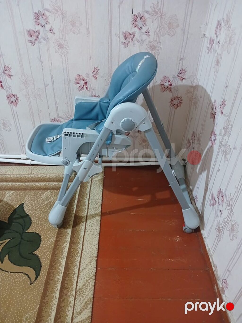 Uşaq yemək stulu - Rəng: mavi-boz - Tənzimlənən bel dayağı (uzanma — Qidalandırma stulları, Bakı (2)