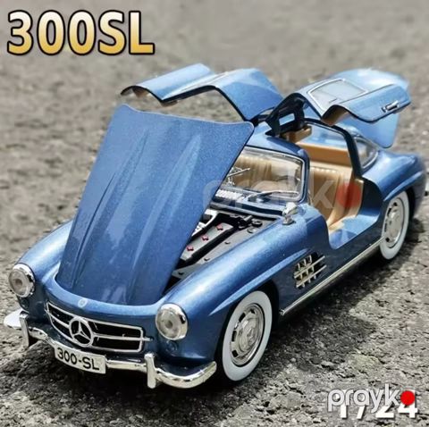 Maşın 1:24 Mercedes Benz 300SL F35-459, mavi, 20x7.5x4.5 sm — Bakı