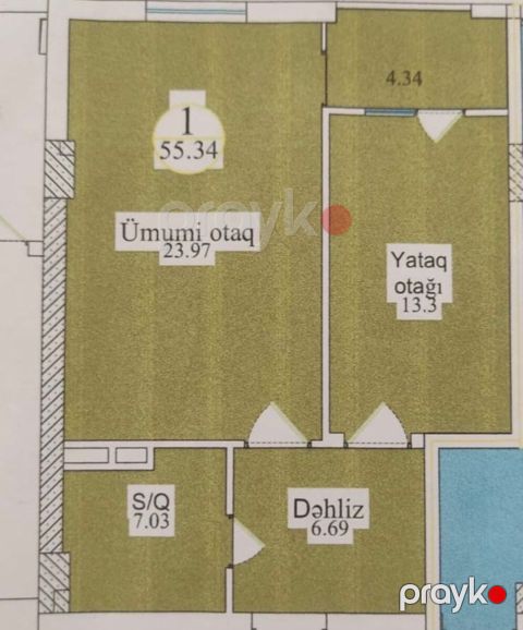 Satılır 2 otaqlı yeni tikili 62 m² — Bakı