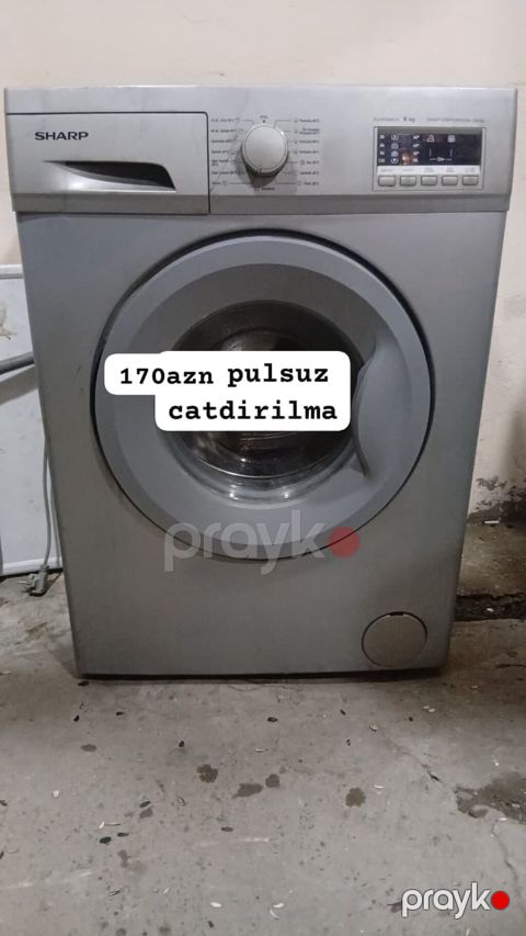 Sharp önyükləməli paltaryuyan maşın - Yük: 6 kq - Rəng: gümüşü — Bakı