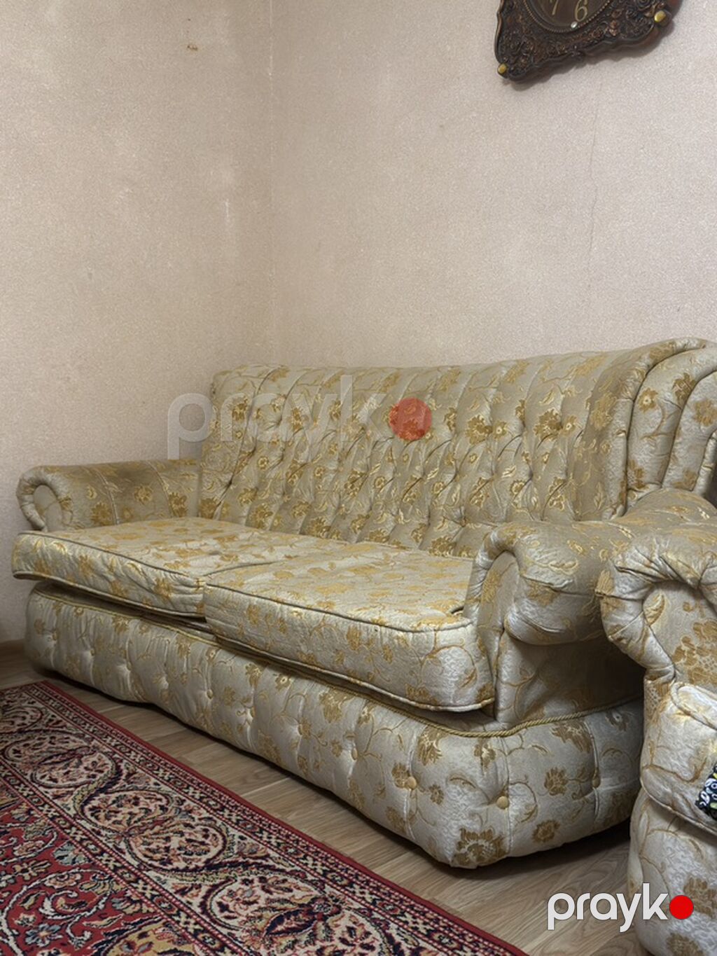 Klassik dizaynlı mebel dəsti – divan və bərabər üslubda ikiqat — Yumşaq mobilya dəstləri, Bakı (2)