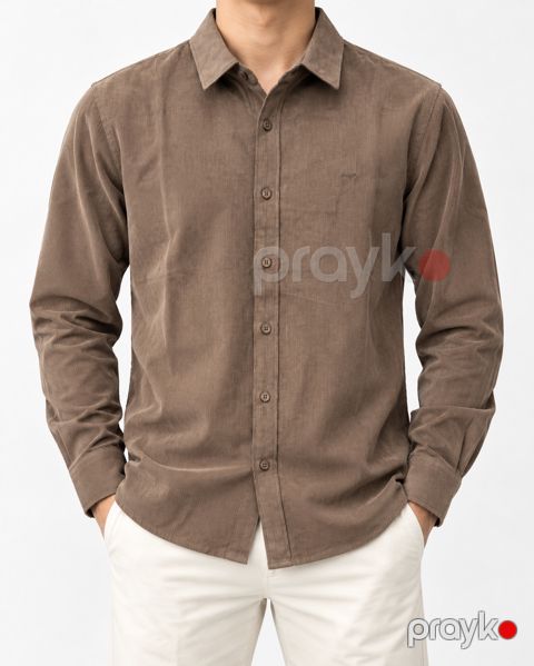 Uzunqol köynək, Qəhvəyi, Velvet, ölçü 3XL — Bakı