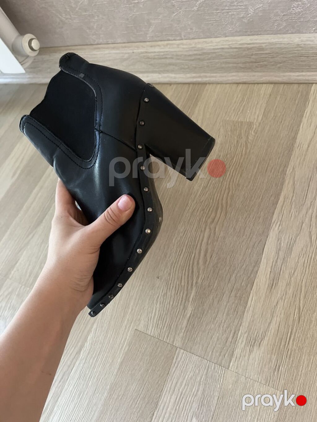 Qadın üçün qara dəri ankle boots - Model: Chelsea tərzində qısa çəkmə — Çəkmə, Novxanı (2)