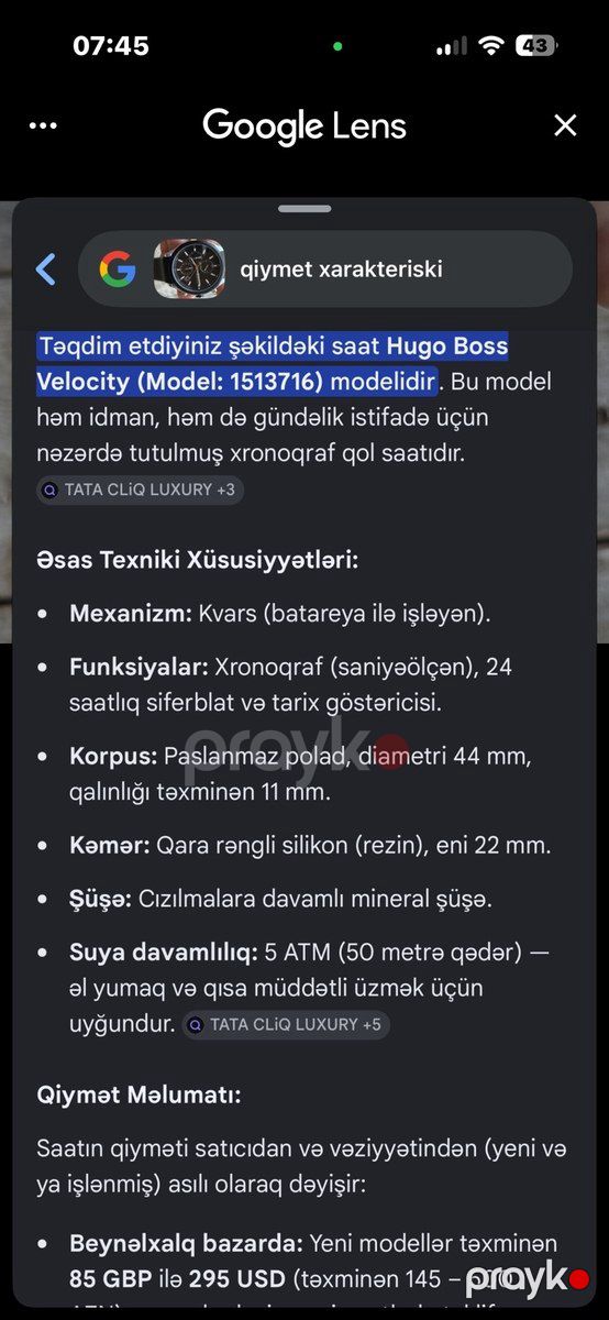 Hugo Boss qol saatı — Şəxsi əşyalar, Astara (7)
